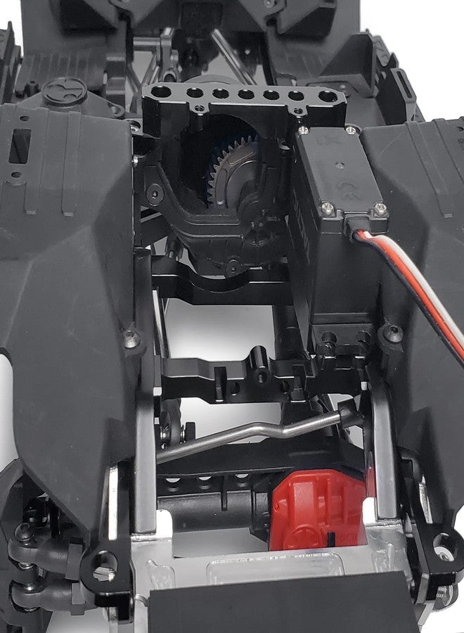 JGGZONE حامل سيرفو من سبائك الألومنيوم من JGGZONE لسيارة Axial SCX10 III AXI03007 1/10 RC Crawler Car، قطع غيار وملحقات ترقية، مجموعة حامل سيرفو (أسود) - Image 4
